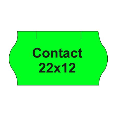 Etikety cen. CONTACT 22x12 oblé - 1500 etiket/kotouček, zelené