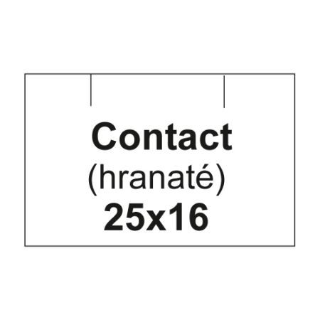 Etikety cen. CONTACT 25x16 hranaté - 1125 etiket/kotouček, bílé