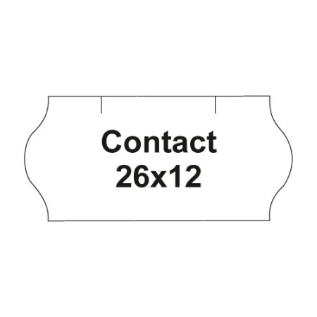 Etikety cen. CONTACT/SATO 26x12 oblé - 1500 etiket/kotouček, bílé