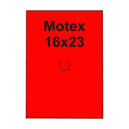 Etikety cen. MOTEX 16x23 hranaté, 870 etiket/kotouček, červené