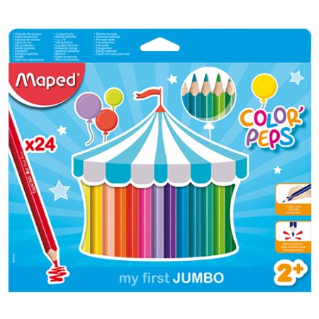 Farebné ceruzky trojbo MAPED JUMBO Color' Peps 24ks