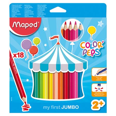 Farebné ceruzky trojbok MAPED JUMBO Color' Peps18ks
