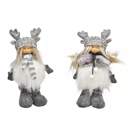 Figurka holčičky v zimních šatech 21 cm (mix 2 vzorů /cena za 1 ks)