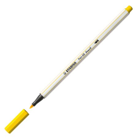 Fix se štětcovým hrotem pro různé šířky čar STABILO Pen 68 Brush, žlutý