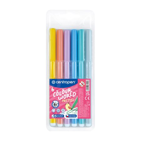Fixy CENTROPEN 7550 Colour World Pastel - sada 6 ks Fixy CENTROPEN 7550 Colour World Pastel - sada 6 ks
