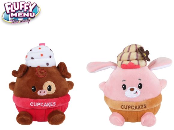 Fluffy Menu zvířátko/cupcake plyšové 14cm 2druhy 0m+