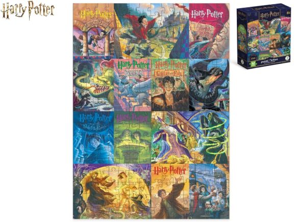 Harry Potter puzzle 39x28cm přebaly knih 250dílků v krabičce