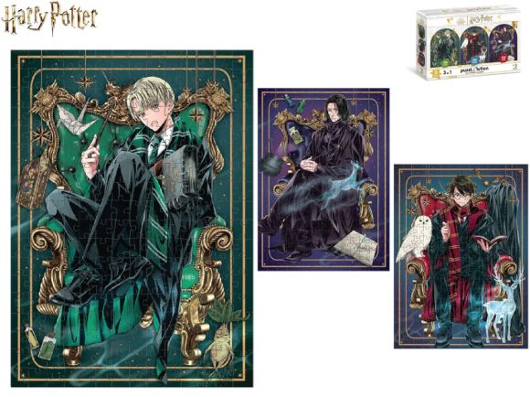 Harry Potter puzzle 3v1 32x23cm 150, 250 a 350dílků v krabičce