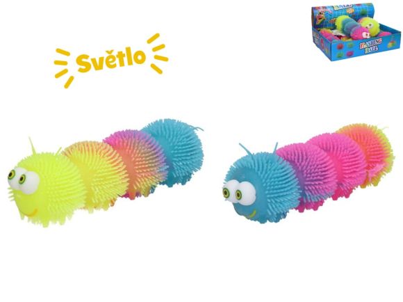 Housenka strečová 25cm na baterie se světlem 2barvy 6ks v DBX