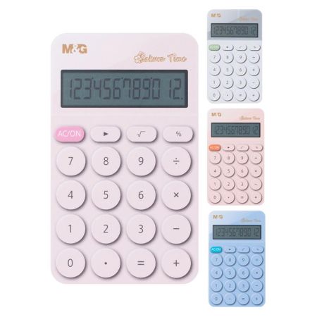 Kalkulačka M&G kapesní Sakura time, 12-místná (4 barvy)