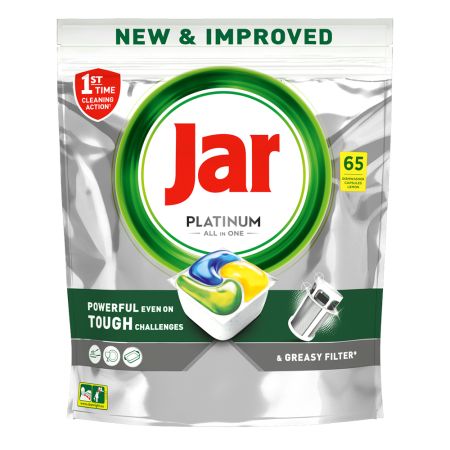 Kapsle do myčky nádobí Jar Platinum All in One Lemon, bal/65 ks