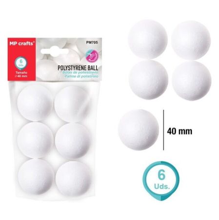Koule - polystyrenová 4 cm /6 ks