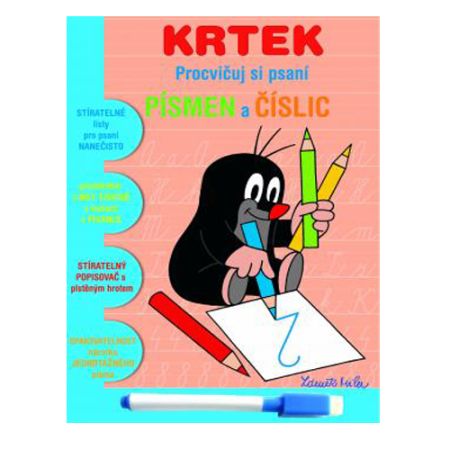 Kreativní sešit Akim - Procvičuj si písmena a číslice, Krteček
