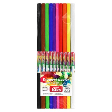 Krepový papír JUNIOR - sada CLASIC 10 ks 50cm Krepový papír JUNIOR - sada CLASIC 10 ks 50cm