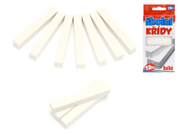 Křídy školní bílé 12ks v krabičce