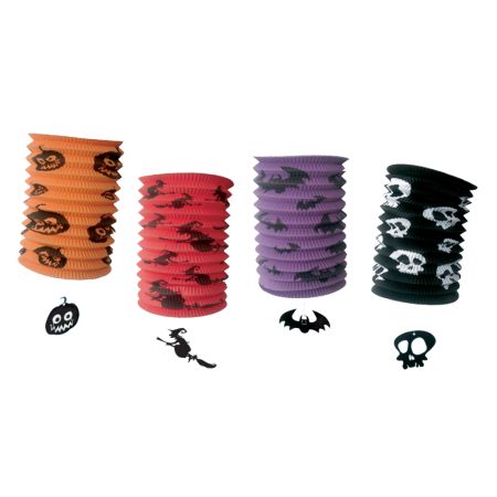 Lampión papierový okrúhly s farebným vzorom-Halloween, 26 cm, 4 druhy Lampión papierový okrúhly s farebným vzorom-Halloween, 26 cm, 4 druhy