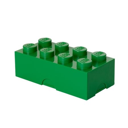 LEGO box na svačinu 100 x 200 x 75 mm - tmavě zelená