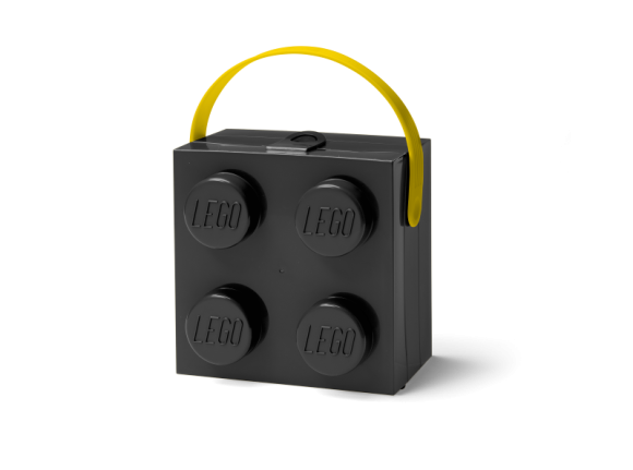 LEGO box na svačinu s rukojetí 165x165x117 mm - černý