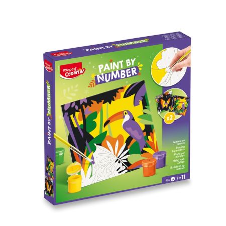 Maped Creativ Kreativní sada Malování podle čísel - tukan a motýl Maped Creativ Kreativní sada Malování podle čísel - tukan a motýl