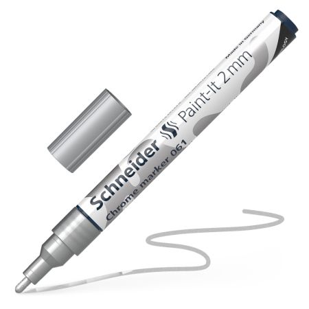 Marker Schneider Paint-It 060 Chrome Metallic, hrot 2 mm - stříbrný