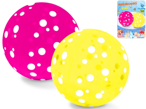 Míč nafukovací 50cm s puntíky 2barvy 24m+ v sáčku