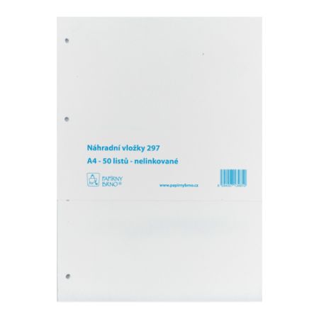 Náplně do kroužkových zápisníků - A4 čisté, 50ks / bal