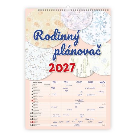Nástenný kalendár 2027 Rodinný plánovač