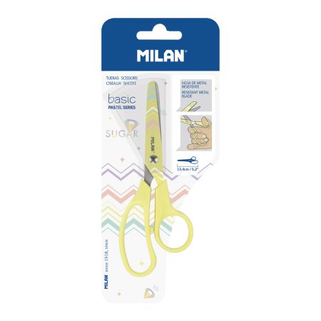 Nůžky MILAN Basic Pastel Edition žluté - blistr Nůžky MILAN Basic Pastel Edition žluté - blistr