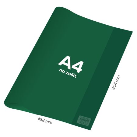 Obal na notebook A4 PVC 432x304 mm - průhledný/zelený