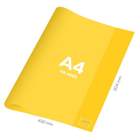 Obal na notebook A4 PVC 432x304 mm - průhledný/žlutý
