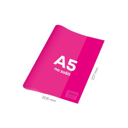 Obal na notebook A5 PVC 306x217 mm Neon Color - průhledný/růžový