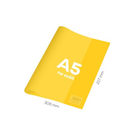 Obal na sešit A5 PVC 306x217 mm - průhledný/žlutý
