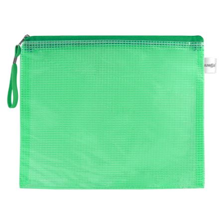 Síťovaná obálka se zipem PVC / A4, zelená Síťovaná obálka se zipem PVC / A4, zelená