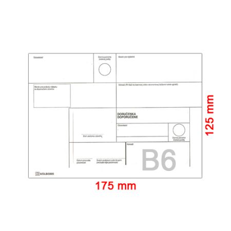 Obálky B6 STRIP 125x175 mm doporučeně, krycí páska