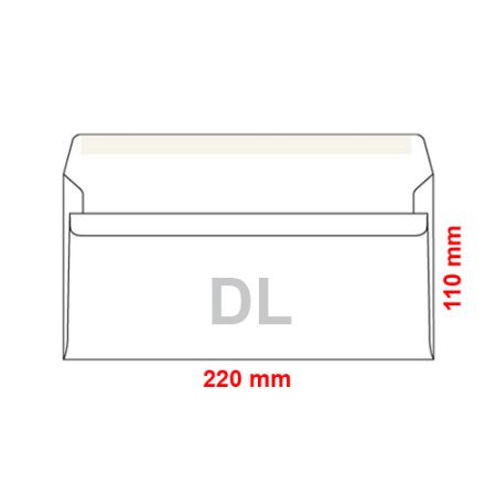 Obálky DL 110x220 mm samolepicí, 1000 ks