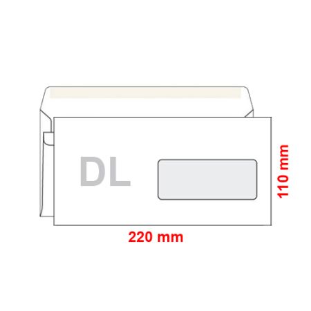 Obálky DL 110x220 mm samolepicí s okénkem / 100ks