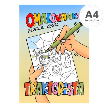 Omalovánka A4 podle čísel - Traktorista Omalovánka A4 podle čísel - Traktorista