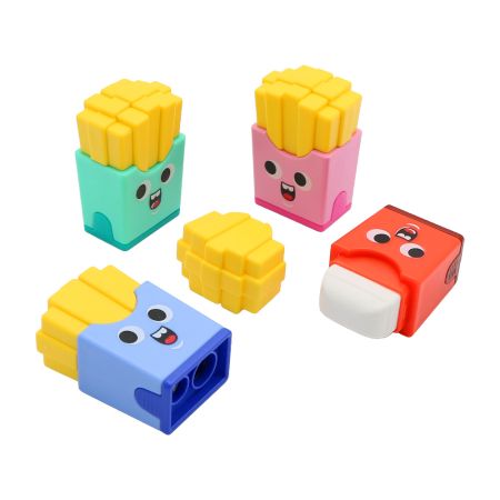 Ořezávátko Chipsy, 2 různé otvory + guma (mix barev)