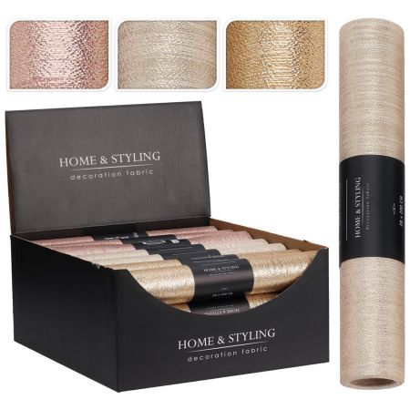 Organza 28x200 cm - lurexová látka (mix zlatých barev)