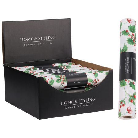 Organza látková 28x150 cm - bílý, barevný potisk Cesmína