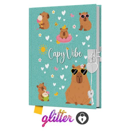 Památník JUNIOR 14x18 cm, 80 list. čistý se zámkem - Capy Vibe Památník JUNIOR 14x18 cm, 80 list. čistý se zámkem - Capy Vibe