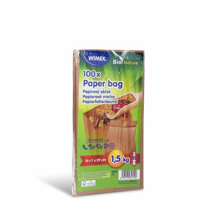 Papierové vrecko (FSC Mix) s bočným skladom hnedé 14+7 x 29 cm`1,5kg` [100 ks]