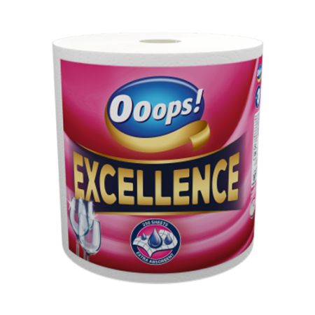 Papírové utěrky OOOPS! Excellence 3 vrstvy, 250 útržků