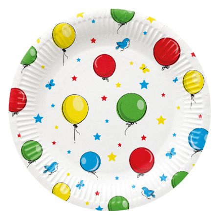Papírový talíř PAW Eco 23 cm Party Balloons / 8 ks