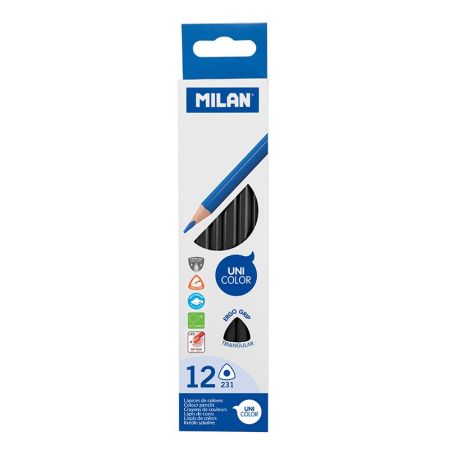 Pastelky MILAN Ergo Grip trojhranné 1 ks, Black