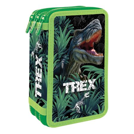 Penál plátěný prázdný - 3 patrový, Seria 6 - T-Rex