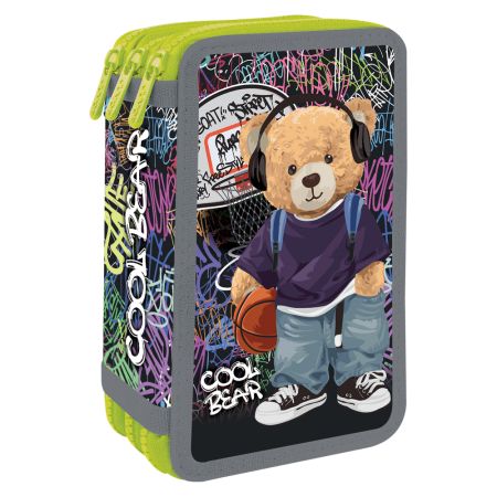Penál plný - 3 patrový, 43 kusů JUNIOR S8 - Cool Bear
