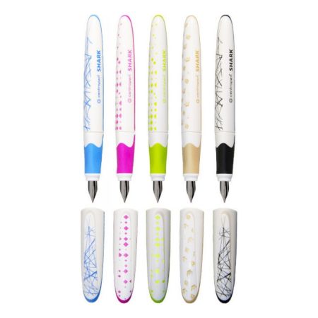 Pero bombičkové CENTROPEN Shark Ergo 2166, blistr - mix barev a designů