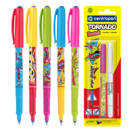 Pero kuličkové CENTROPEN 2675/2 Tornado Boom! + zmizík, blistr