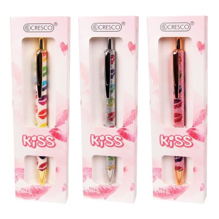 Pero kuličkové Kiss 1,0 mm v krabičce, modré, mix